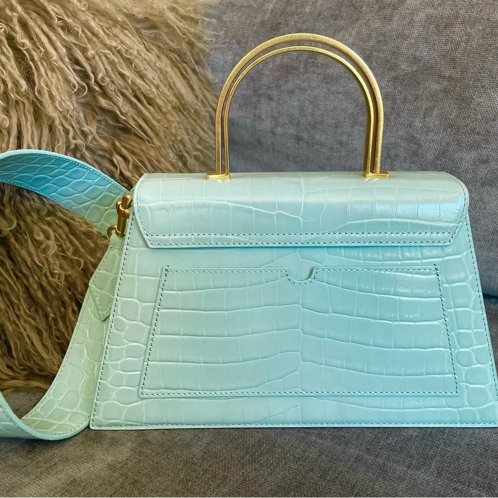 Apede Mod Mint Green Croc-Embossed Satchel - Picture 4 of 10